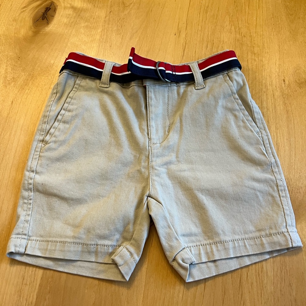 Tommy Hilfiger boys khaki shorts with belt